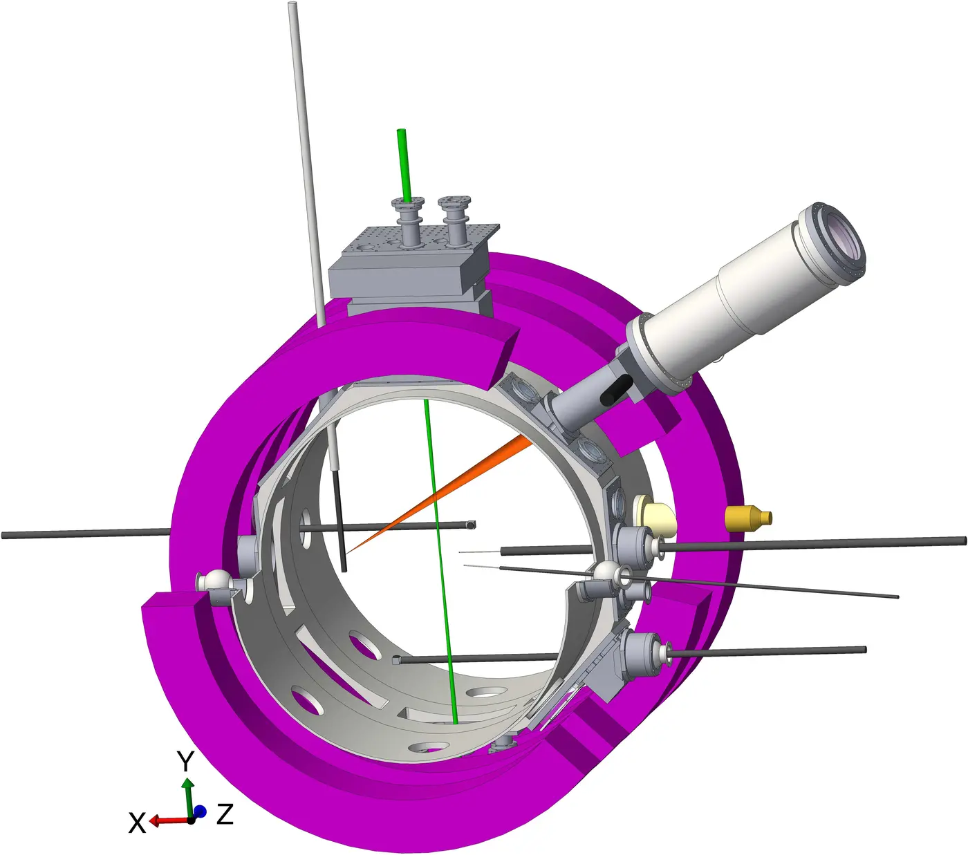 Technical schematic of the Large Plasma Device experimental configuration